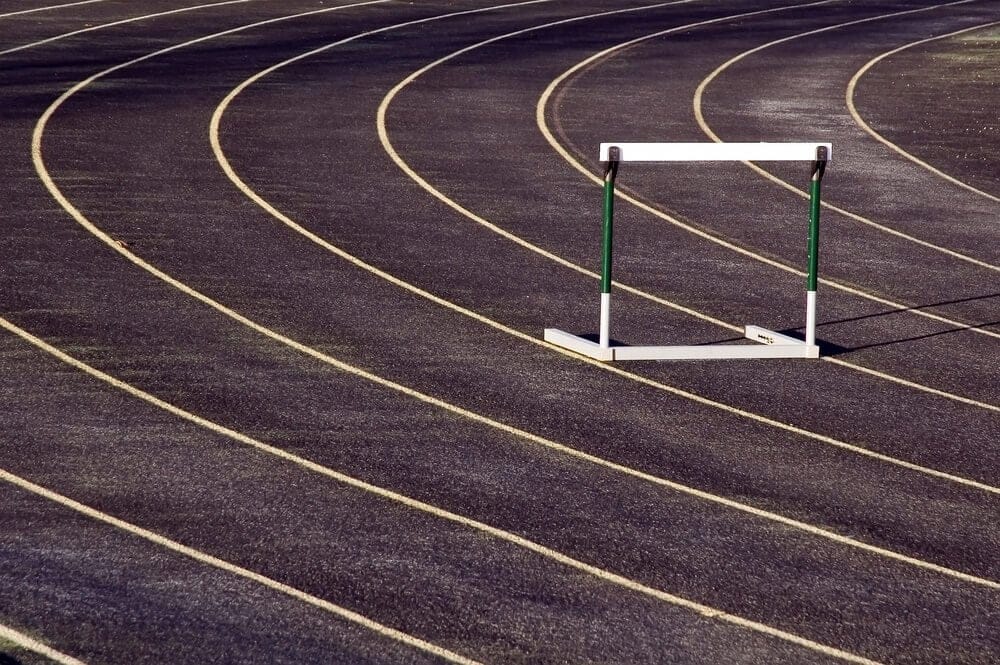 lone hurdle on a track
