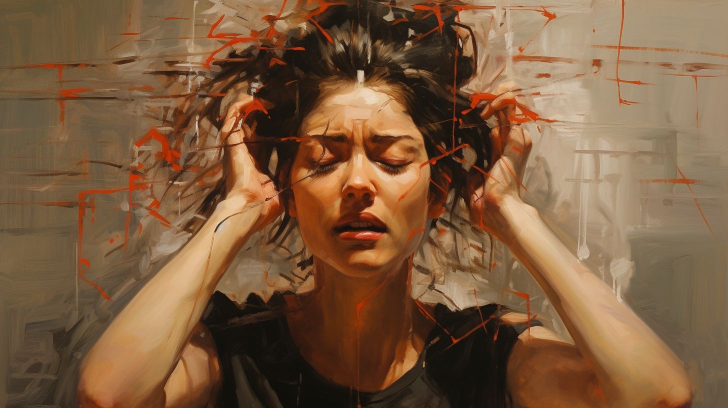 woman with tension headache